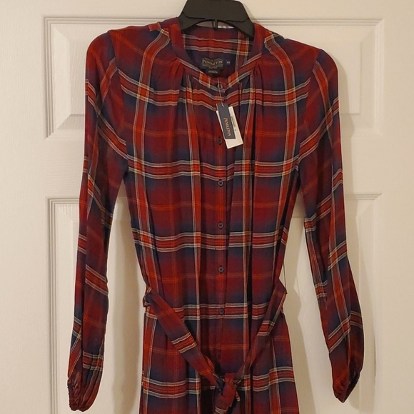 NWT Pendleton long-sleeve button-up plaid dress - Picture 7 of 12